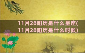 11月28阳历是什么星座(11月28阳历是什么时候)