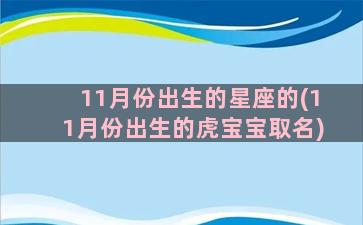 11月份出生的星座的(11月份出生的虎宝宝取名)