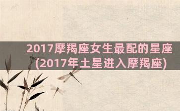 2017摩羯座女生最配的星座(2017年土星进入摩羯座)