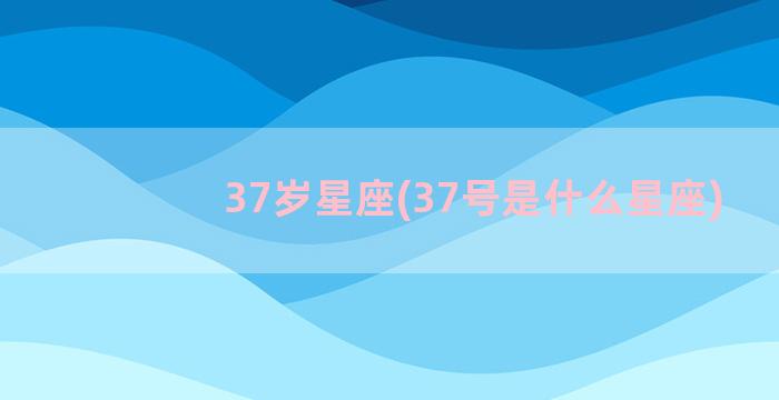 37岁星座(37号是什么星座)