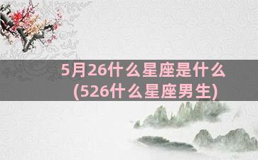 5月26什么星座是什么(526什么星座男生)