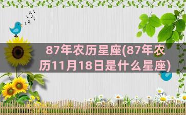 87年农历星座(87年农历11月18日是什么星座)