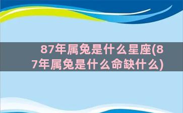 87年属兔是什么星座(87年属兔是什么命缺什么)