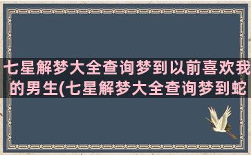 七星解梦大全查询梦到以前喜欢我的男生(七星解梦大全查询梦到蛇)