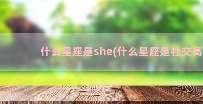 什么星座是she(什么星座是社交高手)