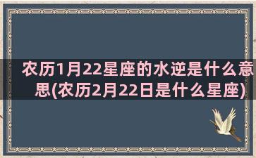 农历1月22星座的水逆是什么意思(农历2月22日是什么星座)