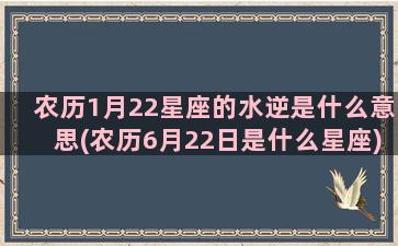 农历1月22星座的水逆是什么意思(农历6月22日是什么星座)