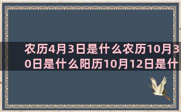 农历4月3日是什么农历10月30日是什么阳历10月12日是什么阳历6月9日是什么农历七月十四是什么11月初7是什么农历8月1日是什么农历11月20日是什么农历5