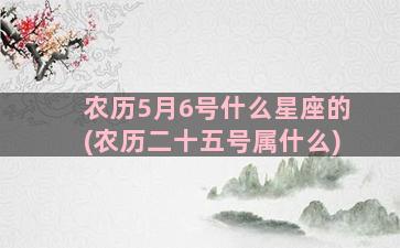 农历5月6号什么星座的(农历二十五号属什么)