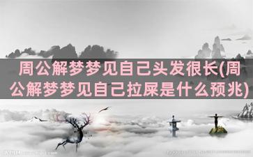 周公解梦梦见自己头发很长(周公解梦梦见自己拉屎是什么预兆)