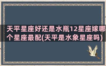 天平星座好还是水瓶12星座嫁哪个星座最配(天平是水象星座吗)