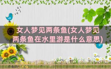 女人梦见两条鱼(女人梦见两条鱼在水里游是什么意思)