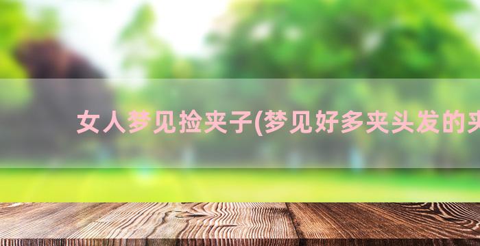 女人梦见捡夹子(梦见好多夹头发的夹子)