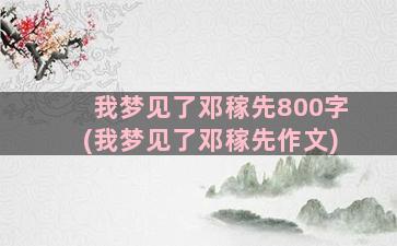 我梦见了邓稼先800字(我梦见了邓稼先作文)