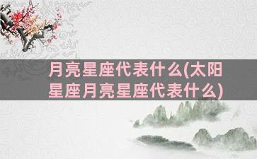 月亮星座代表什么(太阳星座月亮星座代表什么)