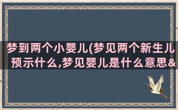 梦到两个小婴儿(梦见两个新生儿预示什么,梦见婴儿是什么意思’)