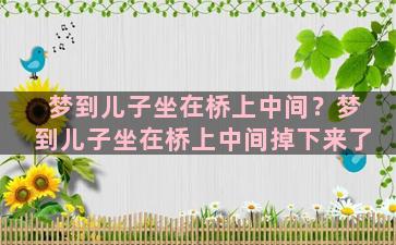 梦到儿子坐在桥上中间？梦到儿子坐在桥上中间掉下来了