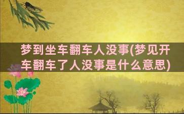 梦到坐车翻车人没事(梦见开车翻车了人没事是什么意思)