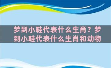 梦到小鞋代表什么生肖？梦到小鞋代表什么生肖和动物