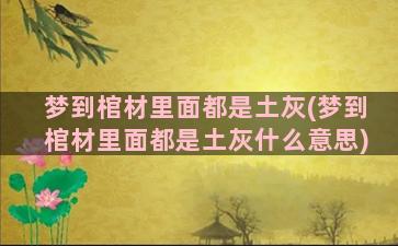 梦到棺材里面都是土灰(梦到棺材里面都是土灰什么意思)