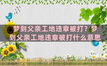 梦到父亲工地违章被打？梦到父亲工地违章被打什么意思