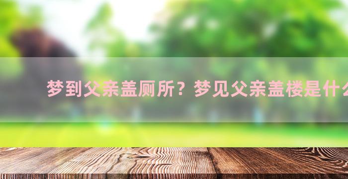 梦到父亲盖厕所？梦见父亲盖楼是什么意思