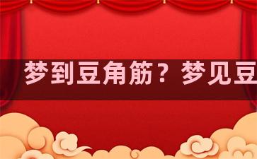 梦到豆角筋？梦见豆角角