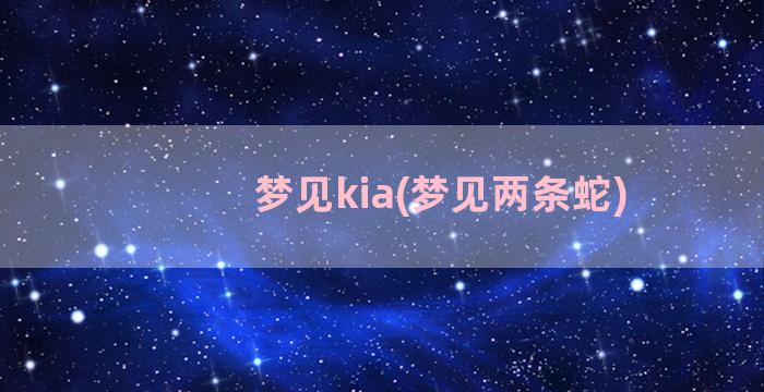 梦见kia(梦见两条蛇)