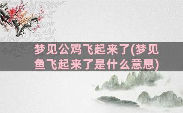 梦见公鸡飞起来了(梦见鱼飞起来了是什么意思)