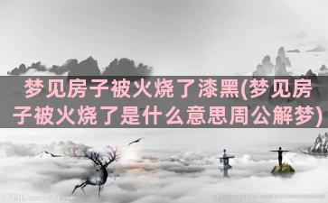 梦见房子被火烧了漆黑(梦见房子被火烧了是什么意思周公解梦)