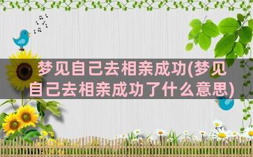 梦见自己去相亲成功(梦见自己去相亲成功了什么意思)