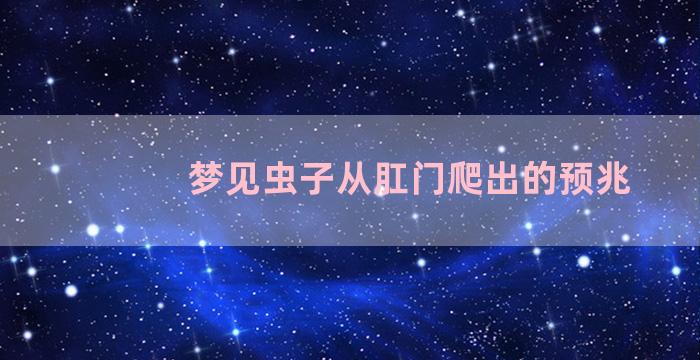 梦见虫子从肛门爬出的预兆