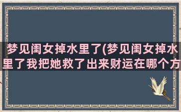 梦见闺女掉水里了(梦见闺女掉水里了我把她救了出来财运在哪个方向)