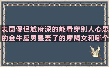 表面傻但城府深的能看穿别人心思的金牛座男星妻子的摩羯女和哪个星座合适(表面傻但城府深的星座)