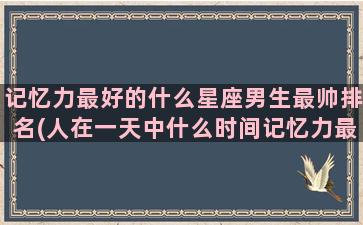 记忆力最好的什么星座男生最帅排名(人在一天中什么时间记忆力最好)