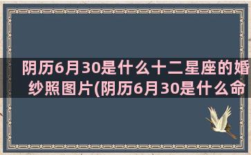 阴历6月30是什么十二星座的婚纱照图片(阴历6月30是什么命)